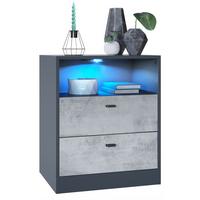 KOMMODE Pino Fronten in Beton Oxid Optik - Hellgrau, Holzwerkstoff (56/67.5/36cm) - Vladon