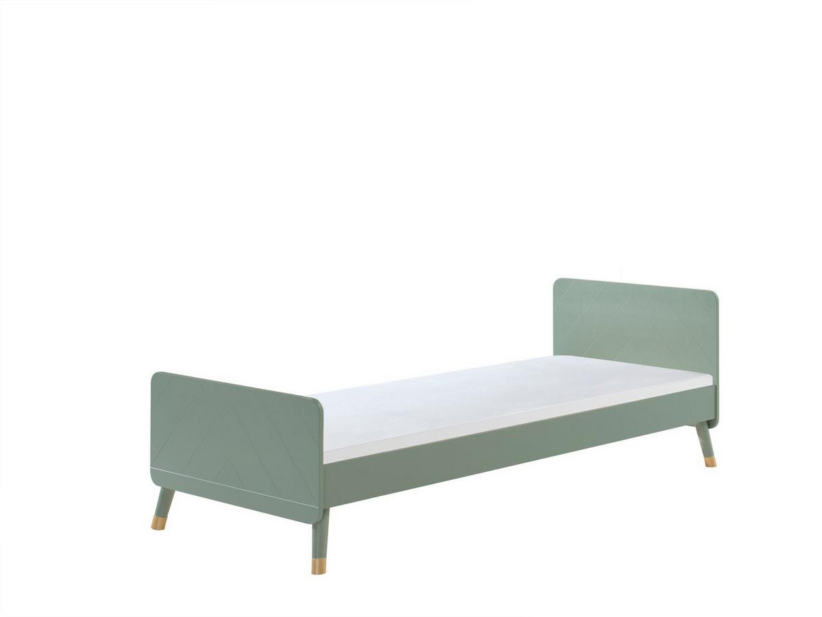 EINZELBETT Kamillah 204x74x95 aus MDF in Olive Grün - Grün, Holzwerkstoff (90/200cm) - 58aufmkessel