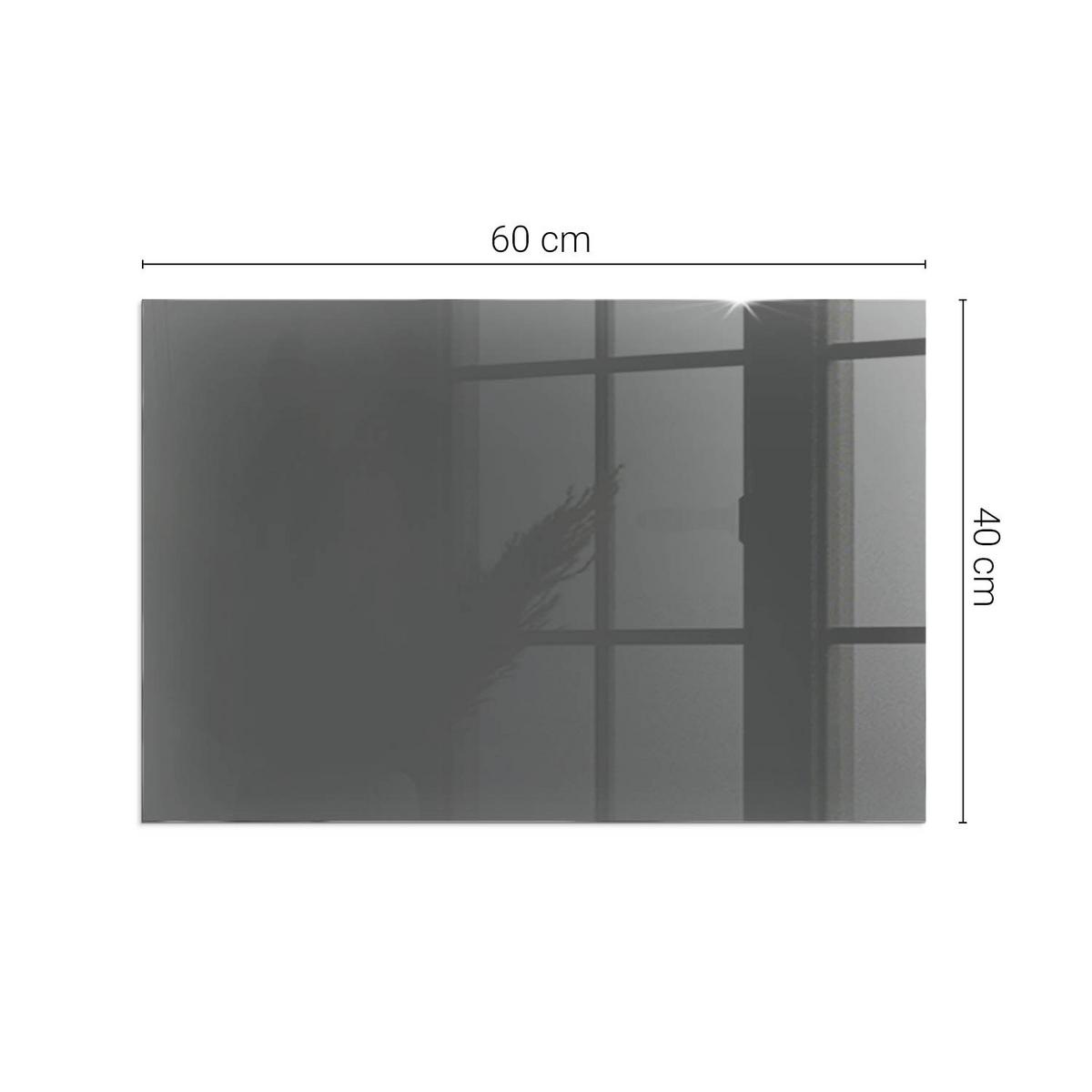 GLASPLATTE für Kamin 60x40 cm - Grau, Glas (60/40/0.4cm) - TULUP
