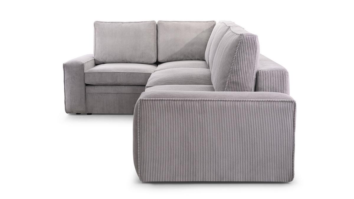 ECKSOFA L Form Treville Grau 296/196/94 cm – Links, mit Bettkasten und Schlaffunktion - Schwarz/Grau, Kunststoff/Textil (196/296cm) - AX Living