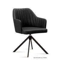ARMLEHNSTUHL drehbar (2er-Set) Dennie 58x81x60 Schwarz/Anthrazit - Anthrazit/Schwarz, Kunststoff (60/81/58cm) - 58aufmkessel