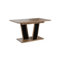ESSTISCH BORSEN Ausziehbar 120 - 160 / 80 x 76 cm - Schwarz Hochglanz/Eiche Wotan, Holz (120/80/76cm) - MASSENO