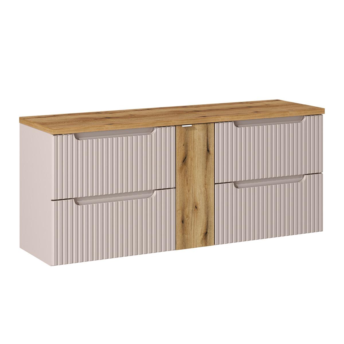 WASCHTISCHUNTERSCHRANK 140.4cm Riva Kaschmir - Beige, Holzwerkstoff (140.4/59/40cm) - Petits-meubles