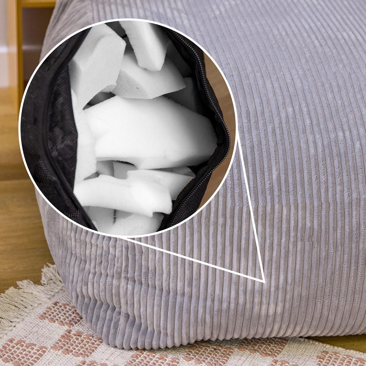 SITZSACK-SOFA 3-tlg. ZEN: Ecksessel, 2 Sessel - Grau, Textil (290/68/100cm) - icon