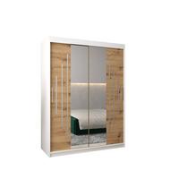 SCHWEBETÜRENSCHRANK 200/150/62 2-türig - Silberfarben/Eiche Artisan, Holz/Kunststoff (150/200/62cm) - Abiks Möbel