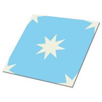 SELBSTKLEBENDE Wandfliesen 9 Stück 30x30 cm - Geometrischer Stern - Blau, Textil (30/1.6/30cm) - TULUP