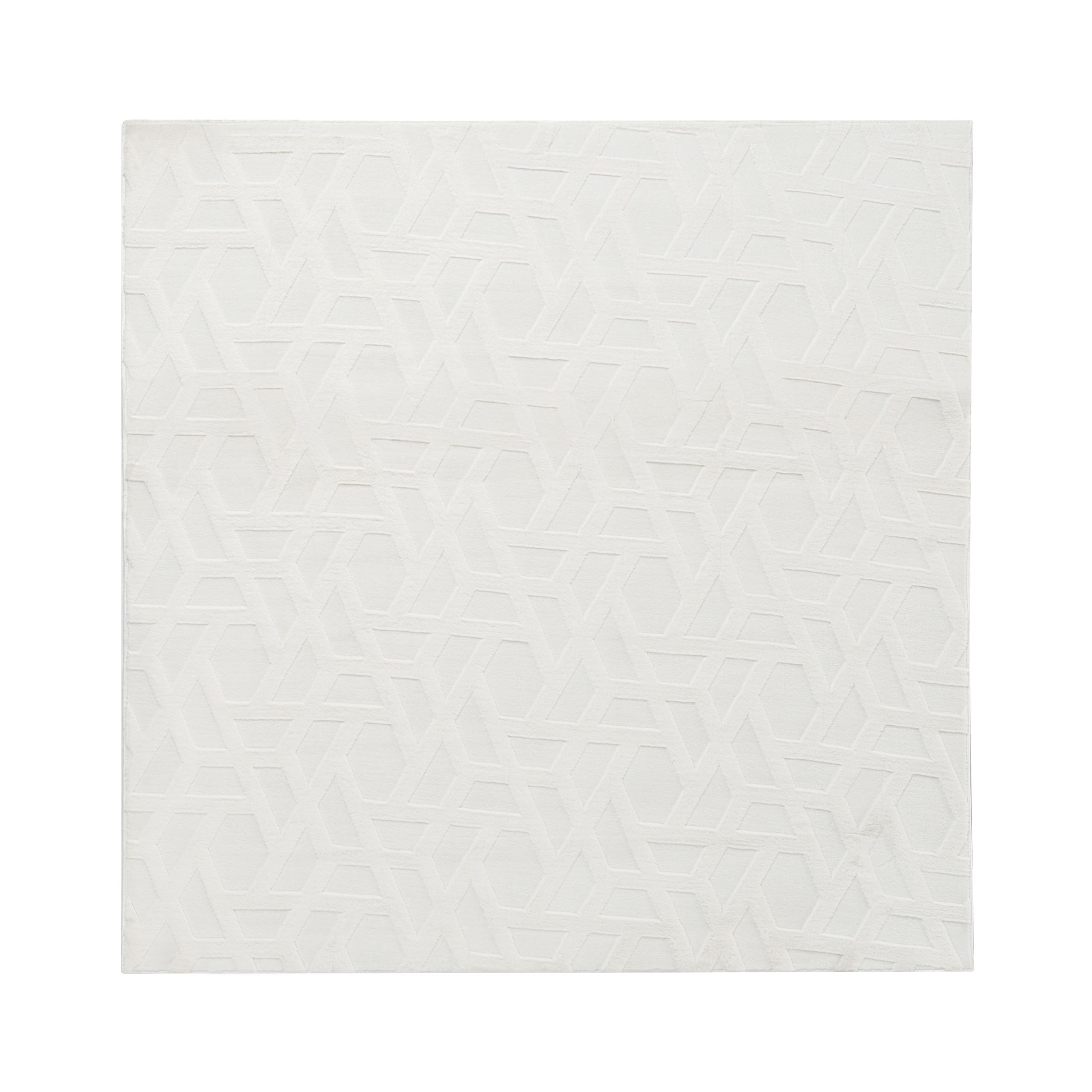TEPPICH Cremeweiß 160/160 cm Antero - Creme/Weiß, Textil (160/160cm) - Beliani