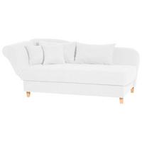 RECAMIERE mit Armteil links klappbar Katia Bezug Veloursstoff Buche natur / creme - Weiß, Kunststoff (190/82/88cm) - 58aufmkessel