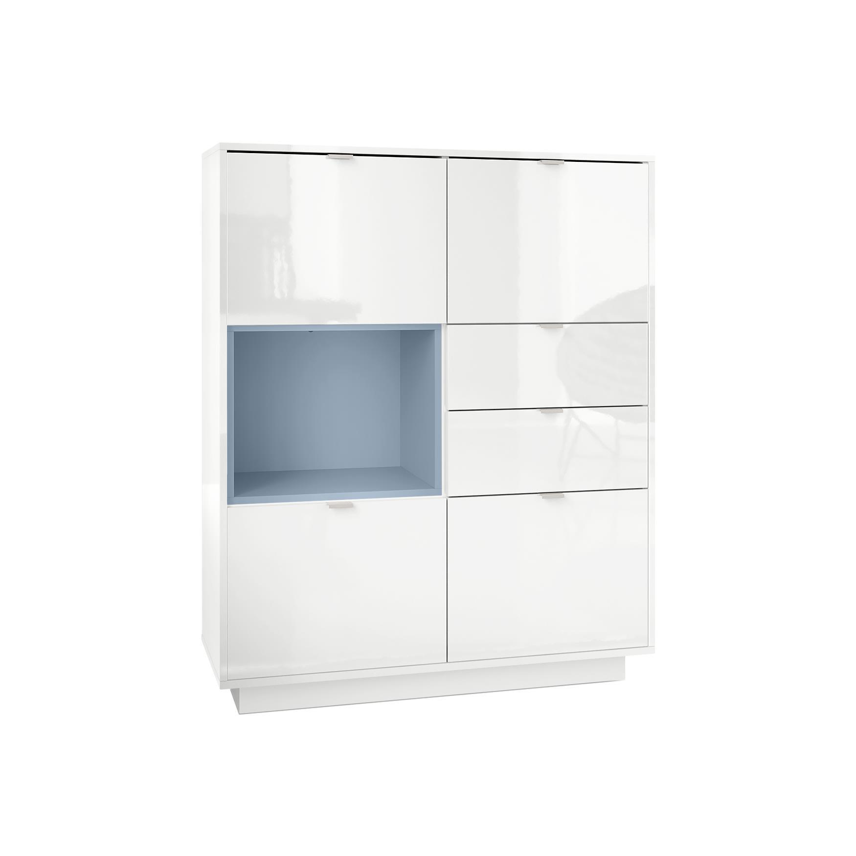 HIGHBOARD Metro Einsatz in Denim matt - Pastellblau, Holzwerkstoff (103/123/37.5cm) - Vladon