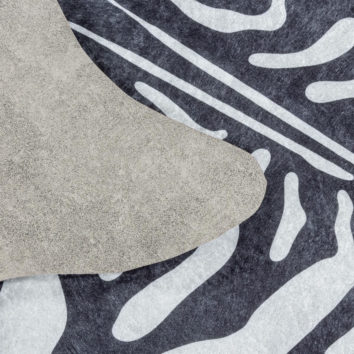 TEPPICH Flachgewebe GASTEIN in Schwarz, in Tigerfell-Optik, 150 x 200 cm - Schwarz, Textil (150/200cm) - KADIMA DESIGN