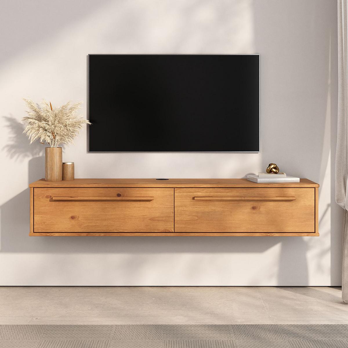 LOWBOARD TECCA Eiche - Eichefarben, Holz (145/26/33cm) - IDIMEX