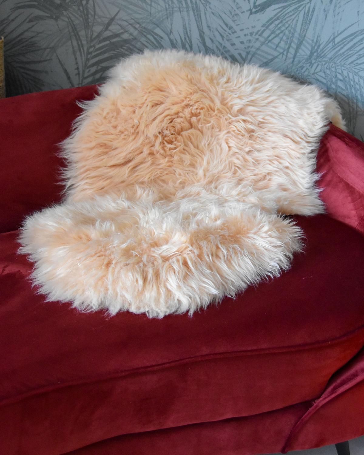 SHAGGY-SCHAFFELL Uluru 100/110/65 cm - Pink, Fell (65/100cm) - Beliani
