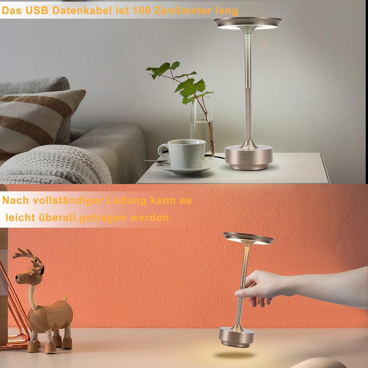 TISCHLEUCHTE Glanzig 12.8/12.8/27 cm - Nickelfarben, Kunststoff/Metall (12.8/12.8/27cm) - ZMH