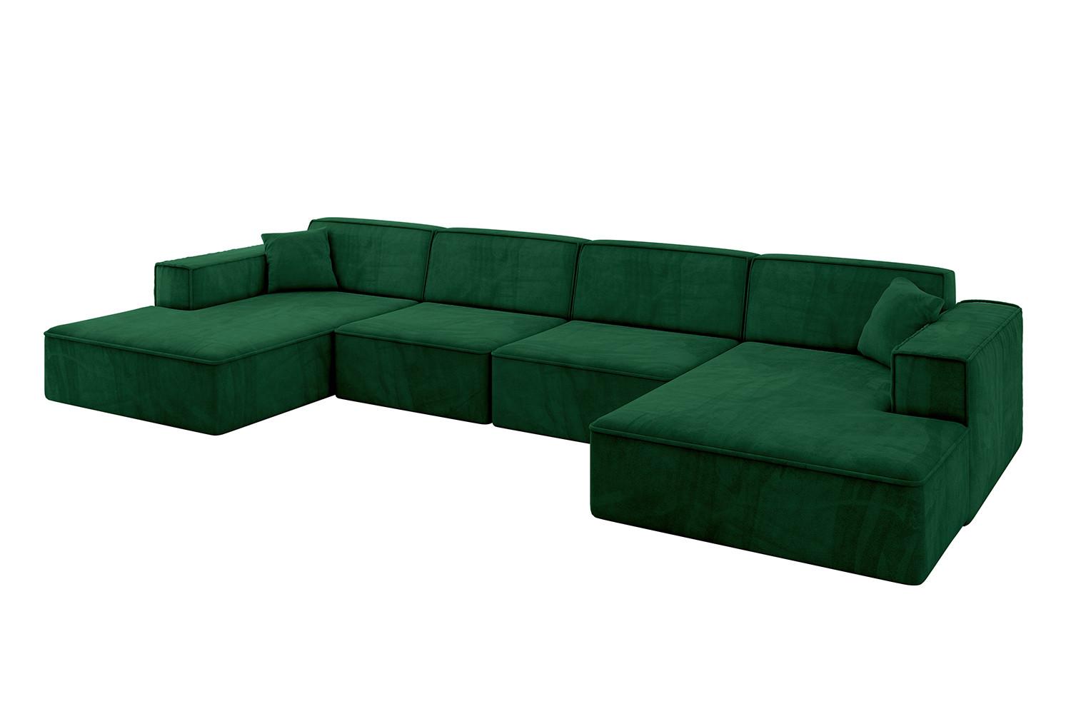 WOHNLANDSCHAFT IREA-U2-v4 - 388x171x79 cm Grün - Grün, Holzwerkstoff/Textil (388/79/171cm) - ALTDECOR