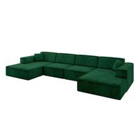 WOHNLANDSCHAFT IREA-U2-v4 - 388x171x79 cm Grün - Grün, Holzwerkstoff/Textil (388/79/171cm) - ALTDECOR