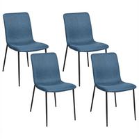 ESSZIMMERSTUHL 4er-Set Dunkelblau Glendive - Blau/Schwarz, Textil (44/81/65cm) - Beliani