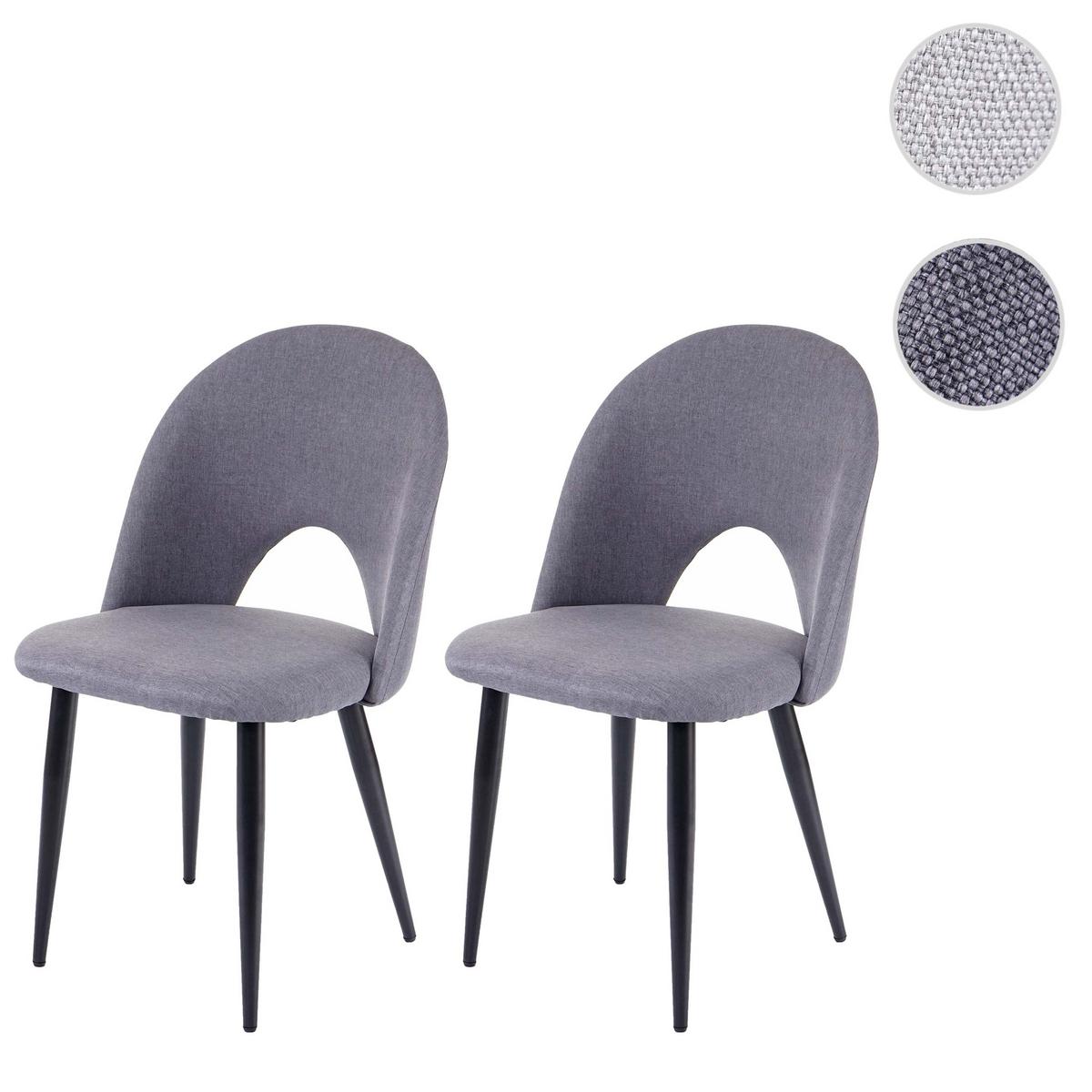 ESSZIMMERSTUHL Grau 2er-Set - Dunkelgrau/Grau, Textil (49/85/53cm) - MCW