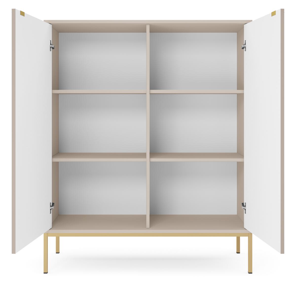 HIGHBOARD STELLARE 104/125/39cm 2 Türen Kaschmir - Kaschmir/Goldfarben, Holzwerkstoff (104/125/39cm) - MASSENO