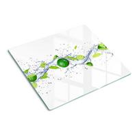 GLASPLATTE 60x52 cm Limetten und Wasser - Grün, Glas (60/0.4/52cm) - TULUP