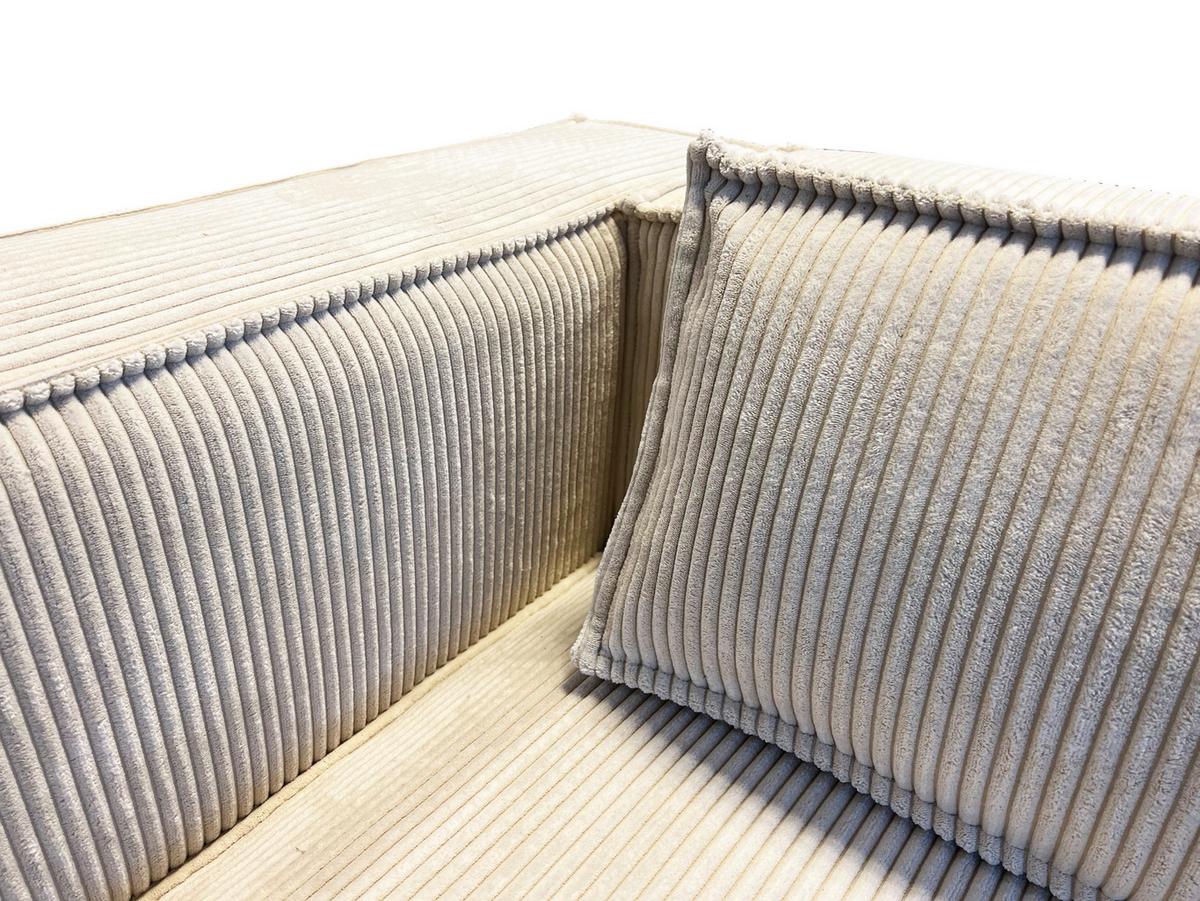 2-SITZER-SOFA Nova Beige Cord - Beige/Schwarz, Holz/Kunststoff (196/64/92cm) - S-Style Möbel
