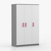KLEIDERSCHRANK Jonas II 2D 19, 120/192/50, 3-türig, grau - Rosa/Grau, Holzwerkstoff (120/194/50cm) - imoebel24