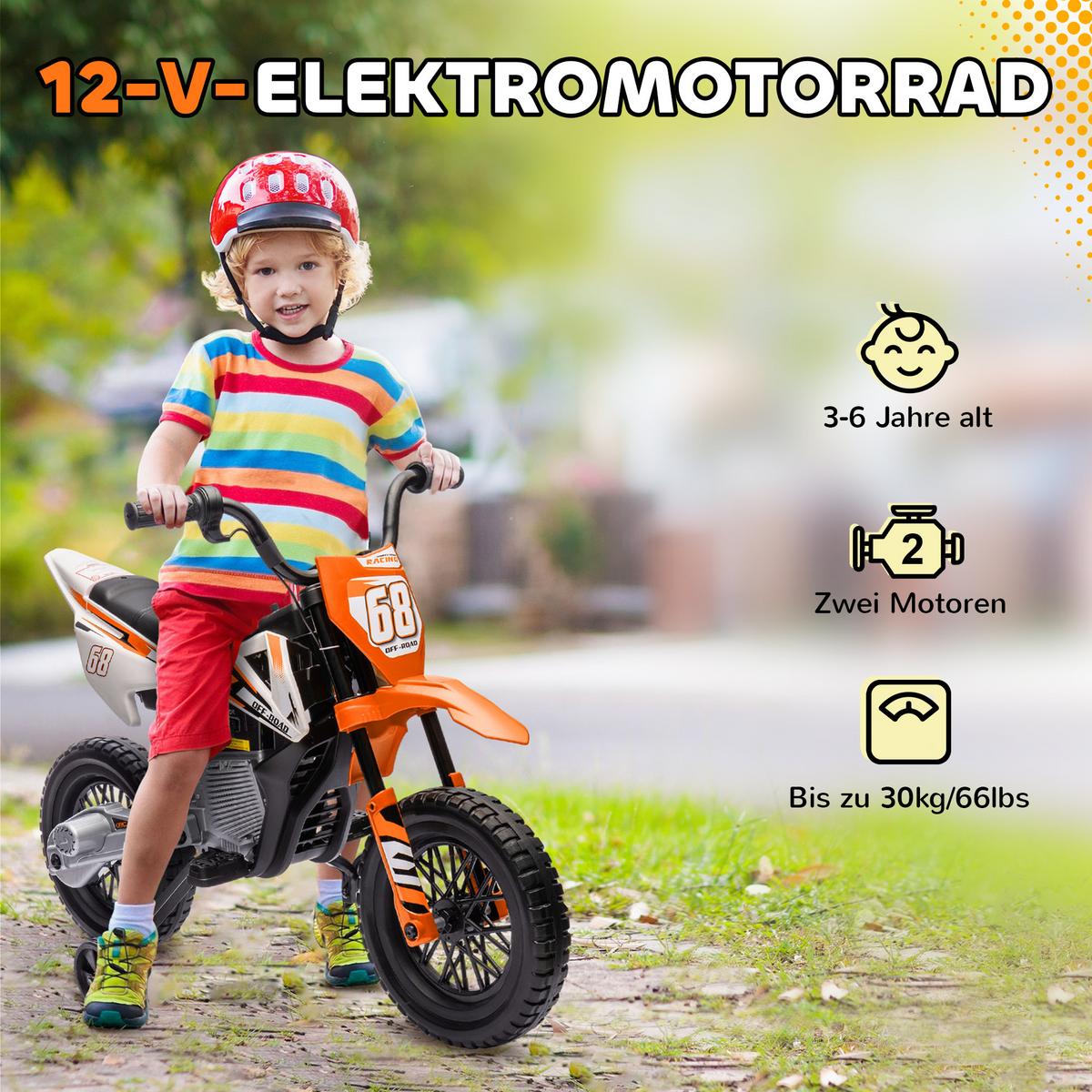 ELEKTROMOTORRAD - Orange, Metall (107/56/70cm) - AIYAPLAY