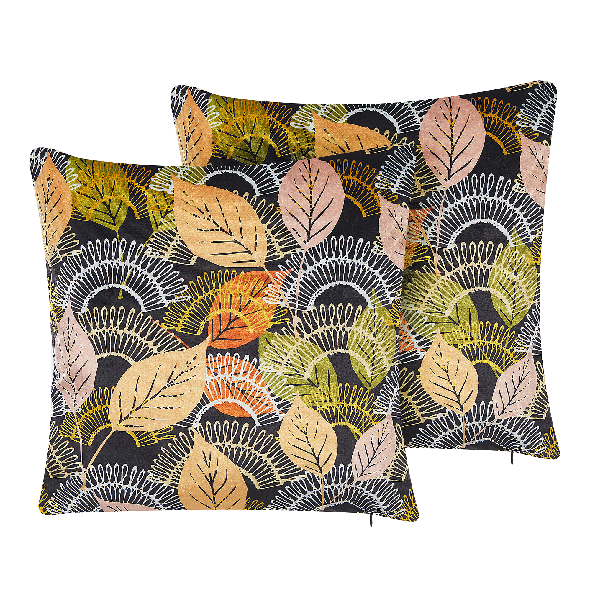 DEKOKISSEN 2er-Set Bunt 45/45 cm Lagurus - Multicolor, Textil (45/45cm) - Beliani