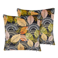DEKOKISSEN 2er-Set Bunt 45/45 cm Lagurus - Multicolor, Textil (45/45cm) - Beliani