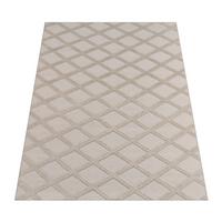 KURZFLORTEPPICH Waschbar, mit Rautenmuster, Creme, 120 x 160 cm - Beige, Textil (160/120cm) - KADIMA DESIGN