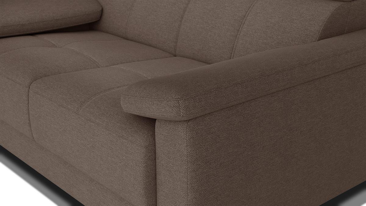 SOFA TAUNUS 2-Sitzer, braun - Schwarz/Braun, Holzwerkstoff/Textil (141/80/102cm) - Wozimo