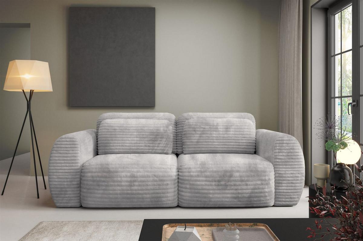 SCHLAFSOFA Simone - Grau, Holzwerkstoff/Textil (266/95/110cm) - Fun Möbel