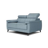 SOFA TAUNUS 2-Sitzer, hellblau - Schwarz/Hellblau, Holzwerkstoff/Textil (141/80/102cm) - Wozimo