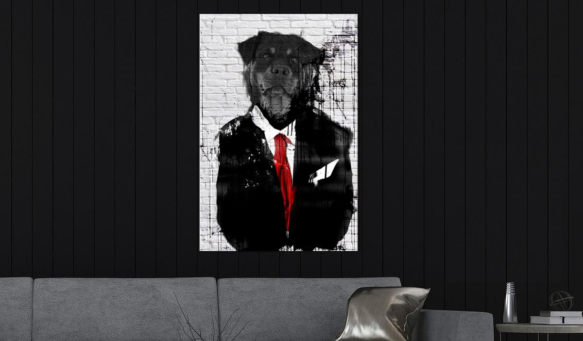 KUNSTDRUCK Schwarz-Weiß 60/90 cm - Rot/Schwarz, Textil (60/90cm) - KUNSTLOFT