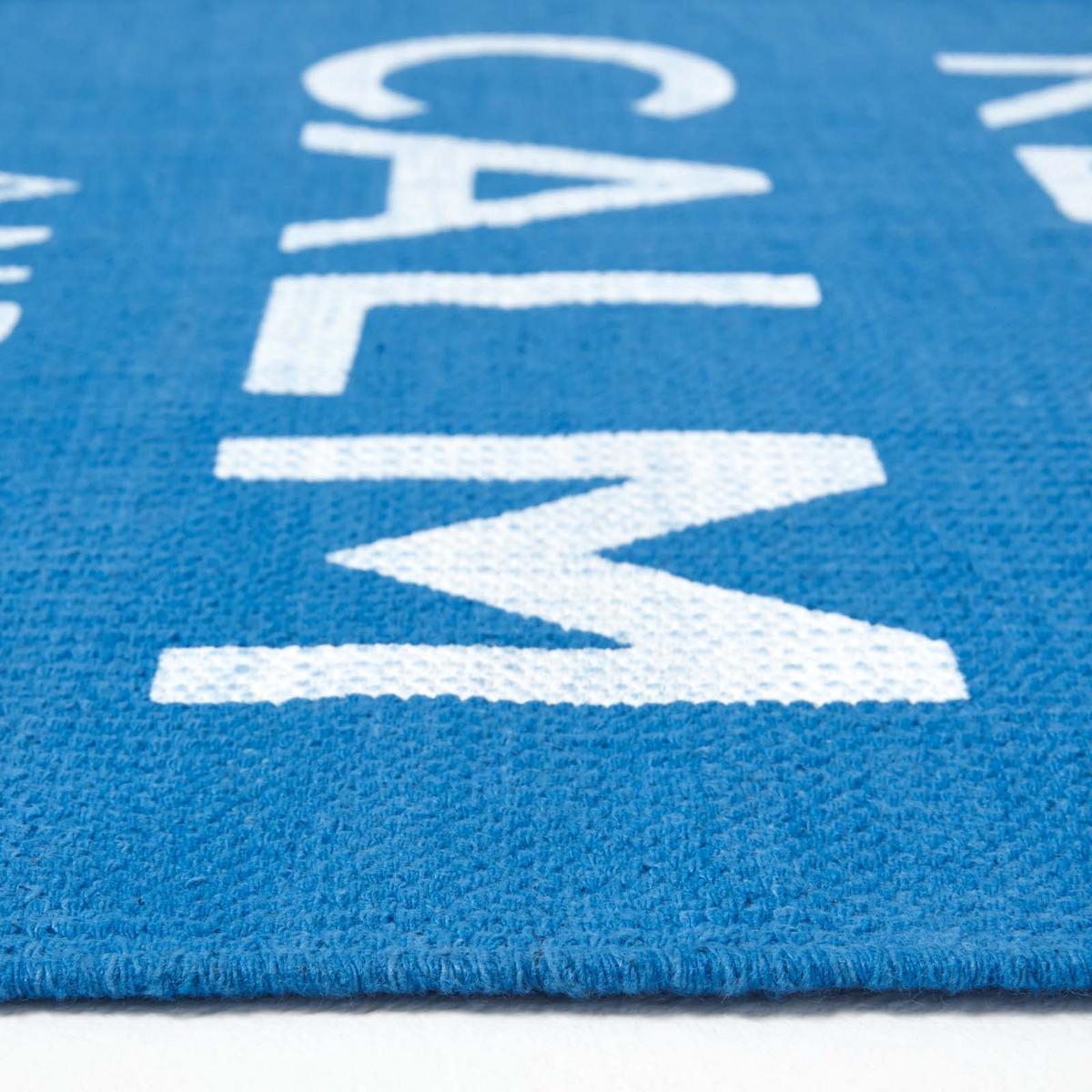 BAUMWOLLTEPPICH Keep Calm and Carry On 60/100 cm - Blau, Textil (60/100cm) - Homescapes