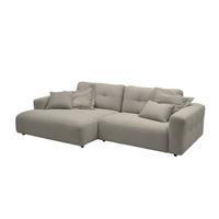 ECKSOFA MIKA Steingrau Cord - Schwarz/Grau, Kunststoff/Textil (276/167cm) - KAWOLA