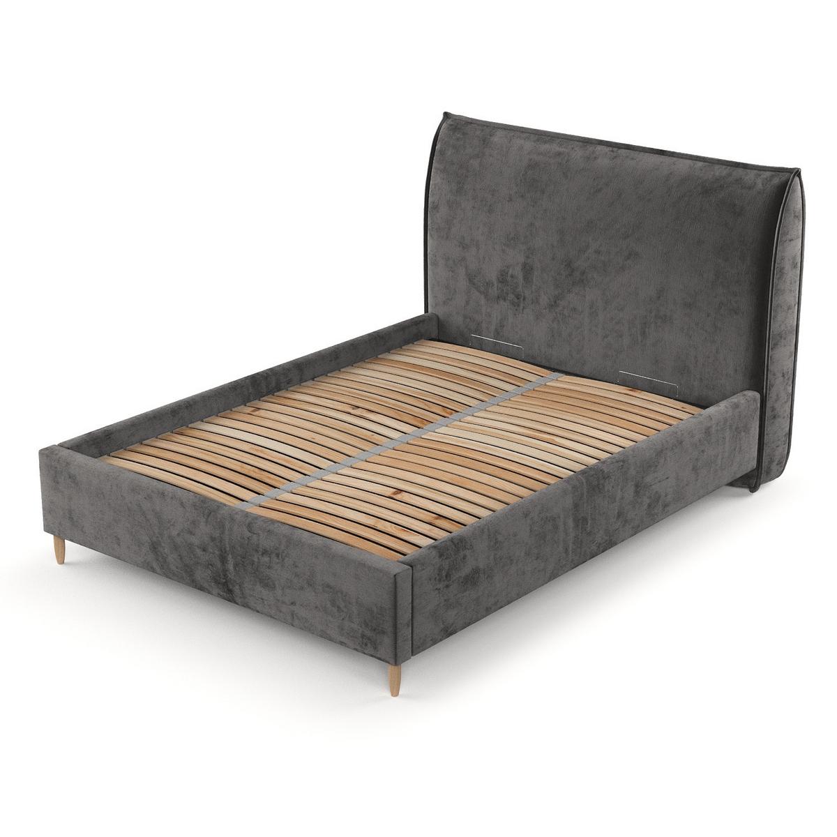 POLSTERBETT Mira 140/200 cm Anthrazit im Lotta Stoff - Anthrazit/Naturfarben, Holz/Holzwerkstoff (140/200cm) - AltaBeds