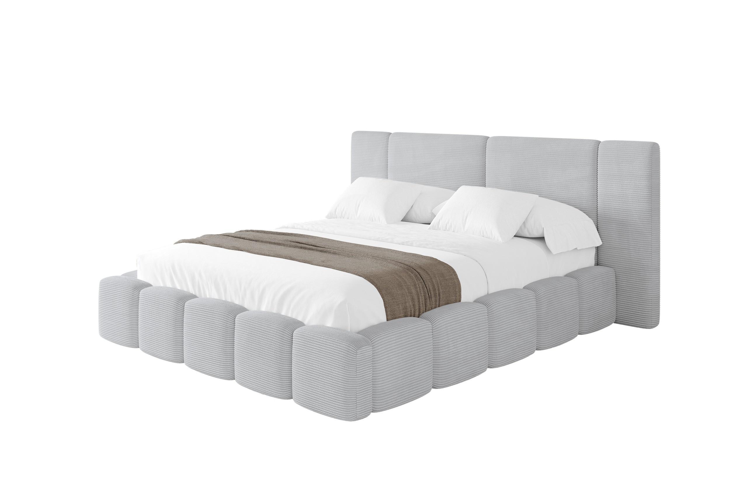 POLSTERBETT mit Bettkasten und Lattenrost, Bett mit Matratze H3/H4 - NILO 200x200 Grau - Anthrazit, Holzwerkstoff/Textil (200/200cm) - ALTDECOR