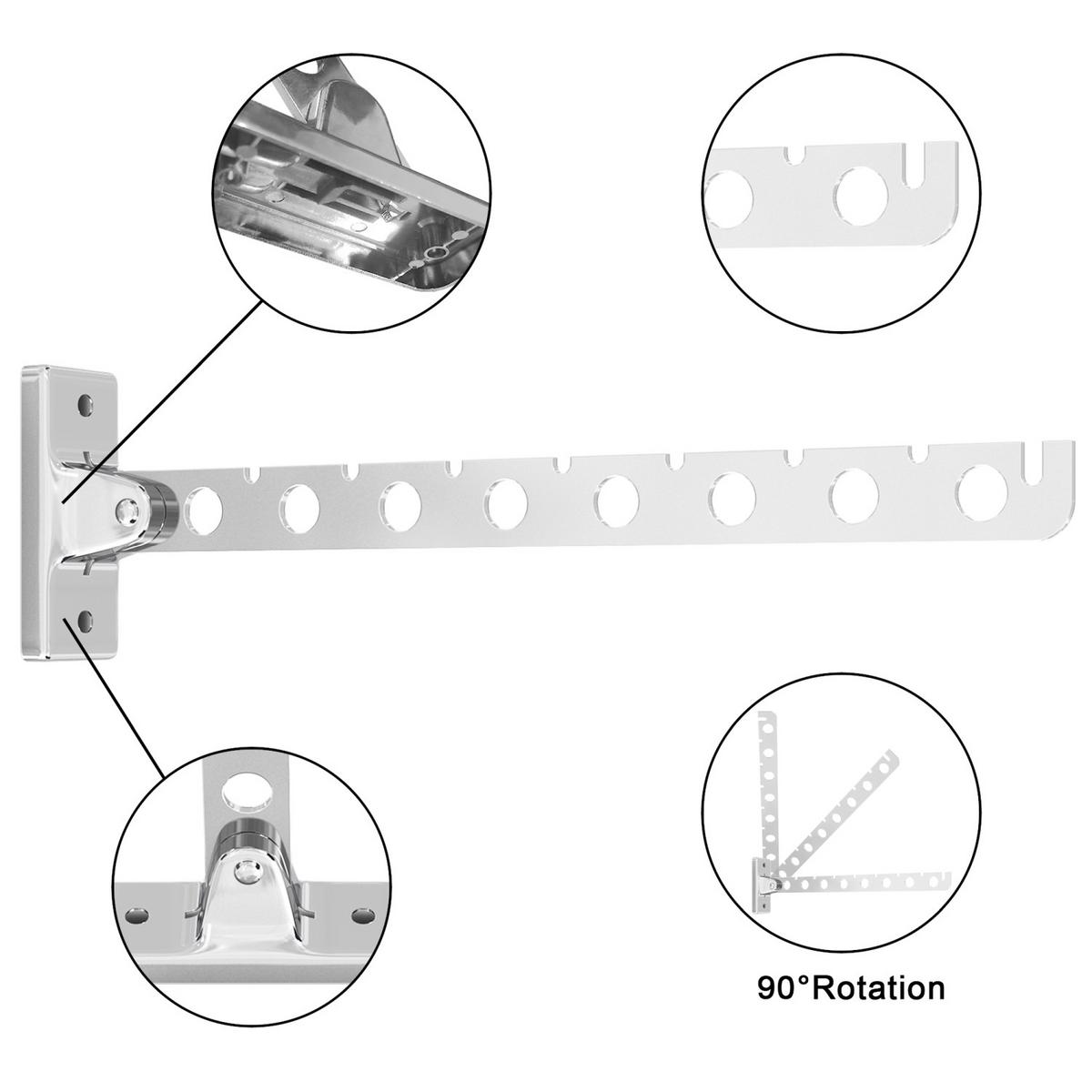 KLEIDERSTANGE Garderobenhaken 30cm Länge - Silberfarben, Metall (33cm) - Intirilife