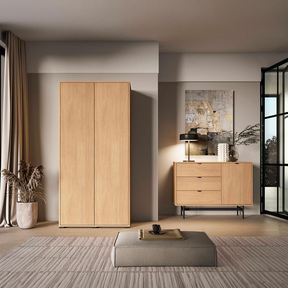 SCHRANK 2 Türen Nila Holz - Braun, Holzwerkstoff (92/190/52cm) - Petits-meubles