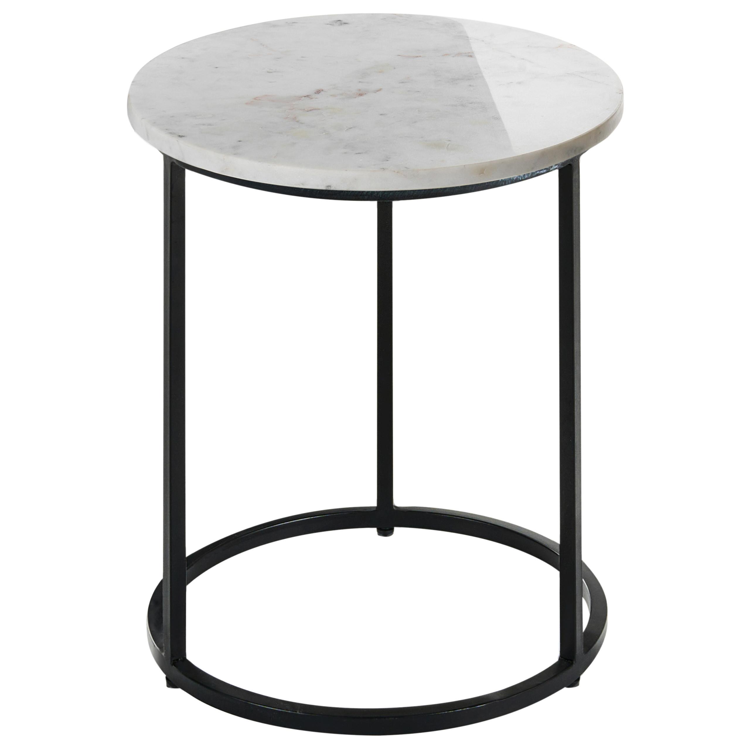 BEISTELLTISCH Weiß Tyrell - Schwarz/Weiß, Keramik (40/40/45cm) - Beliani