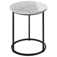 BEISTELLTISCH Weiß Tyrell - Schwarz/Weiß, Keramik (40/40/45cm) - Beliani