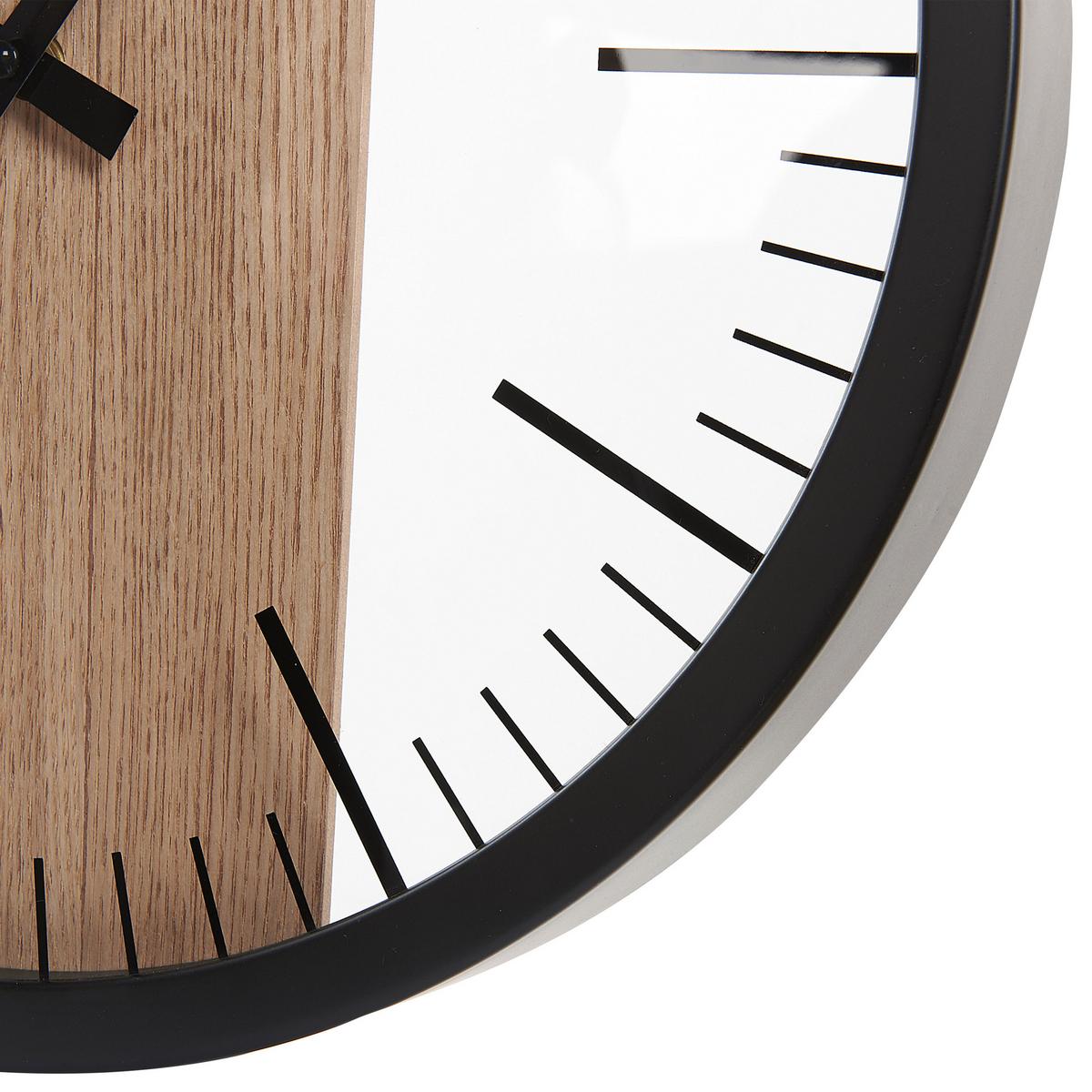 WANDUHR Kunststoff schwarz/heller Holzfarbton Villora - Schwarz, Kunststoff (38/38/5cm) - Beliani