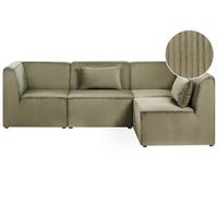 ECKSOFA Modul 4-Sitzer linksseitig Grün Cord Lemvig - Grün, Textil (250/166cm) - Beliani