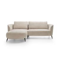ECKSOFA VICO Beige Chenille mit Schlaffunktion - Beige, Holz (260/180cm) - MASSENO
