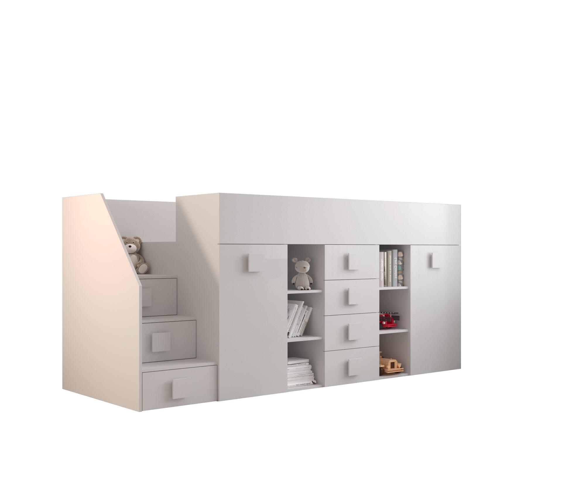 HOCHBETT 248,5/93/123 - Weiß, Holz (90/200cm) - MÖBEL KRYSPOL