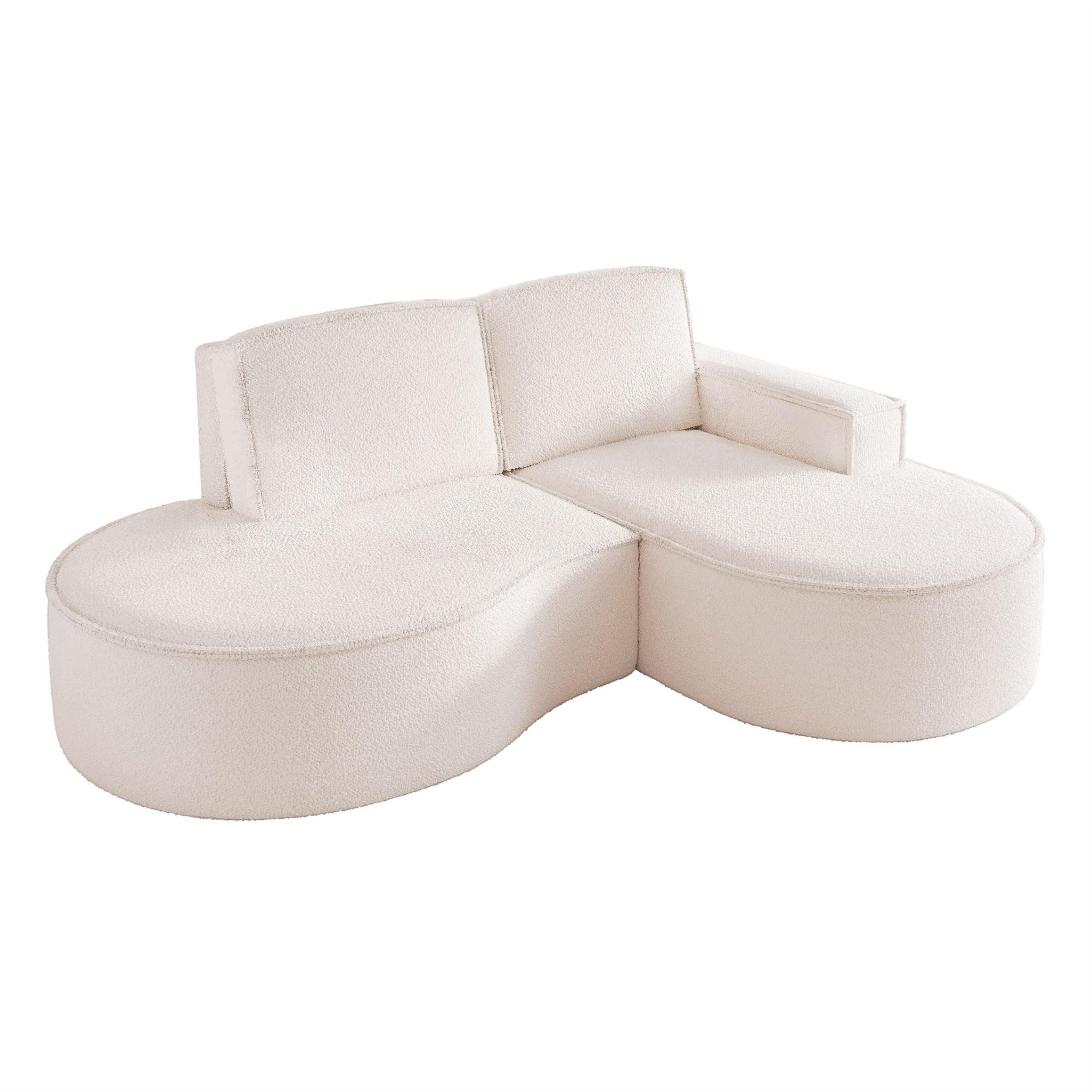 ECKSOFA Arlet In Stoff Abriamo - Creme, Holzwerkstoff/Textil (156/277cm) - Fun Möbel