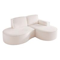 ECKSOFA Arlet In Stoff Abriamo - Creme, Holzwerkstoff/Textil (156/277cm) - Fun Möbel