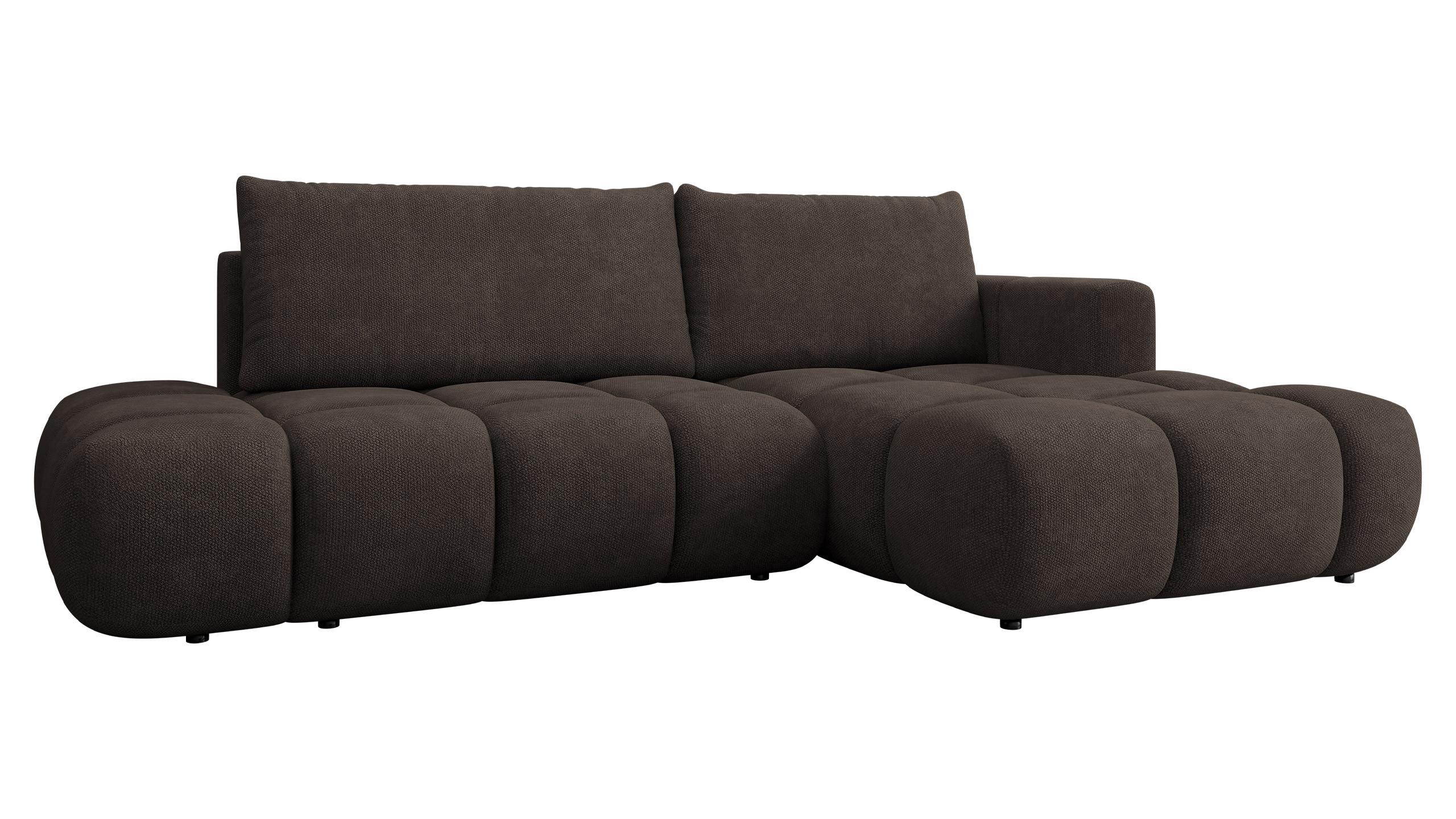 ECKSOFA Soffi, Seite: Rechts - Schwarz/Braun, Holz/Kunststoff (283/166cm) - MIRJAN24