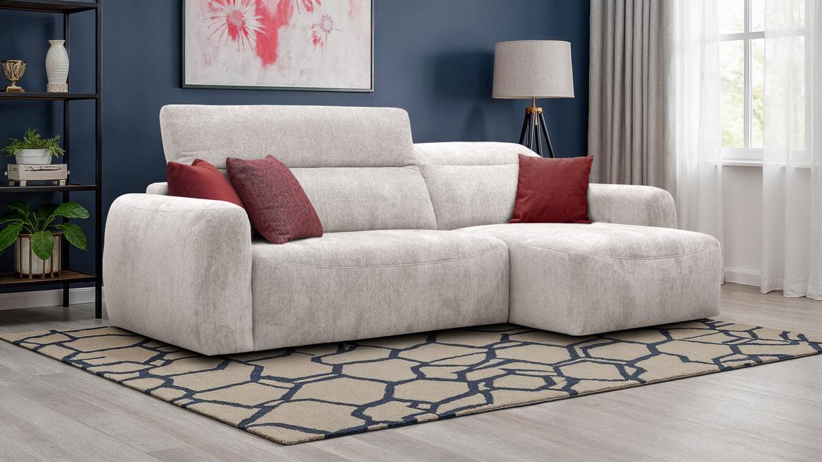 ECKSOFA NERO 4-Sitzer, ecru - Ecru/Schwarz, Holz/Textil (272/81/159cm) - Wozimo