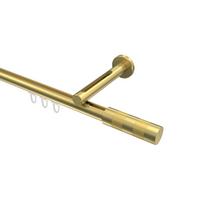 GARDINENSTANGE INNENLAUF Siteno Mavell 540 cm (geteilt in 3 x 180 cm), 1-läufig, 20 mm Ø Messing-Optik - Messingfarben/Goldfarben, Metall (540cm) - INTERDECO